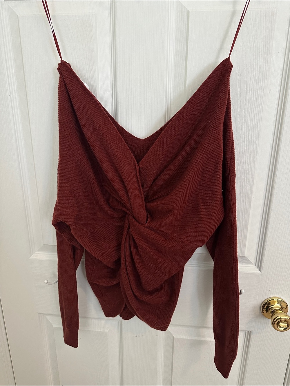 Women's Twist-Front Off-Shoulder Sweater